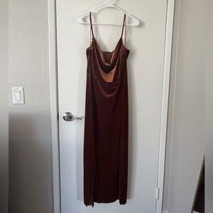 Taylor Brown Velvet Maxi Dress